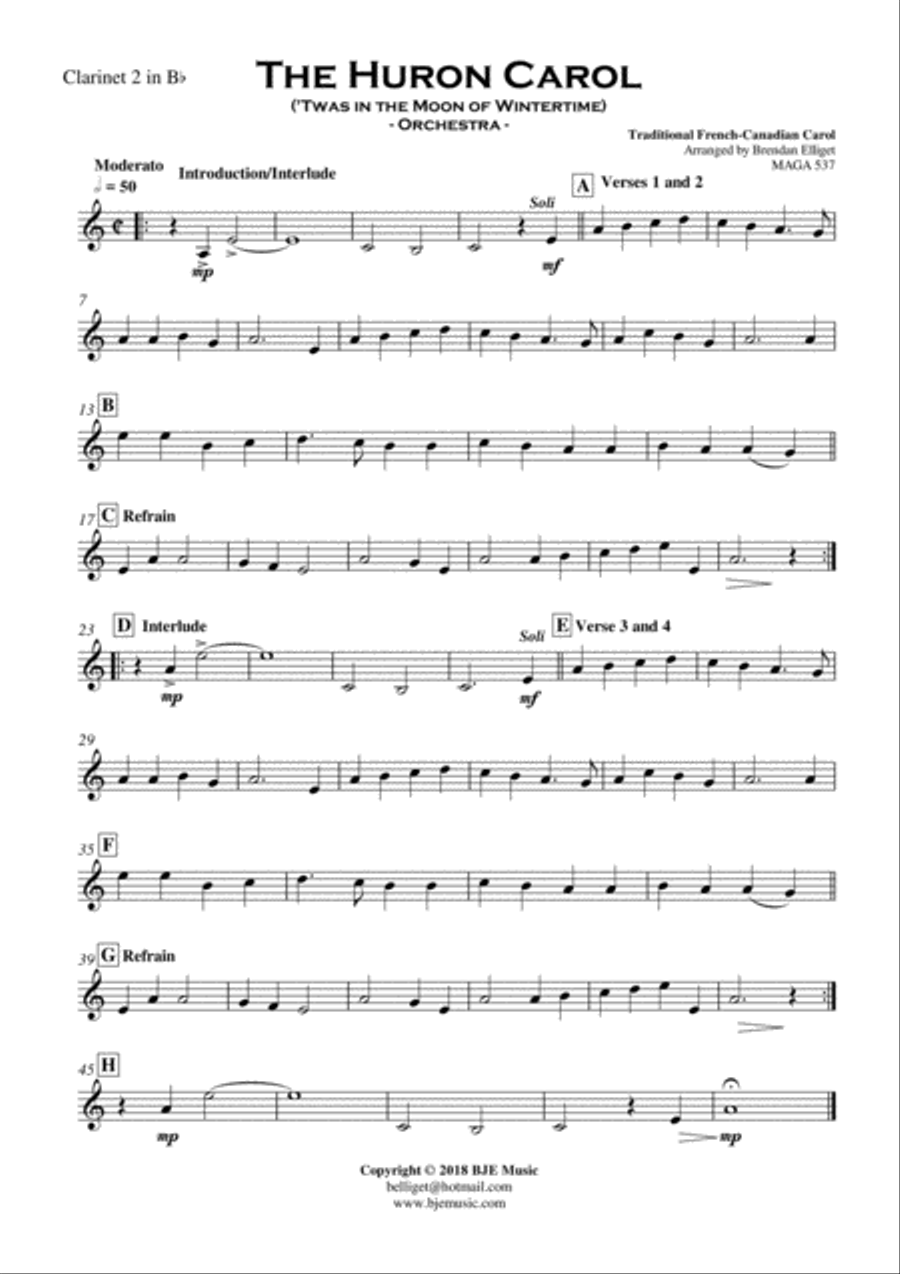 The Huron Carol ('Twas in the Moon of Wintertime) - Orchestra Full Orchestra scores gallery preview page 6