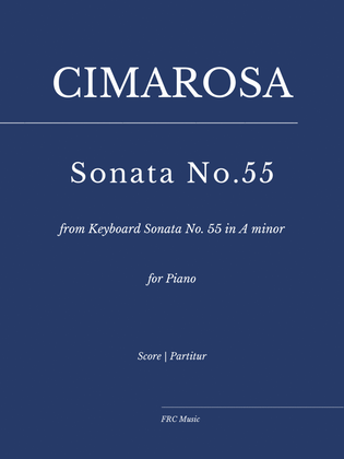 Book cover for Cimarosa: Sonata No. 55 in A minor for Piano soo (as played by Víkingur Ólafsson)