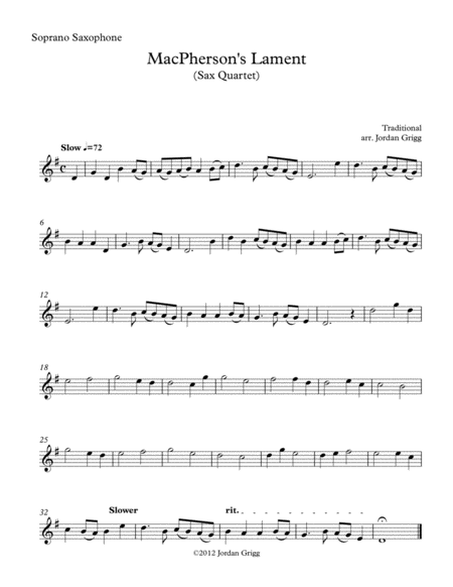 MacPherson's Lament (Sax Quartet) image number null