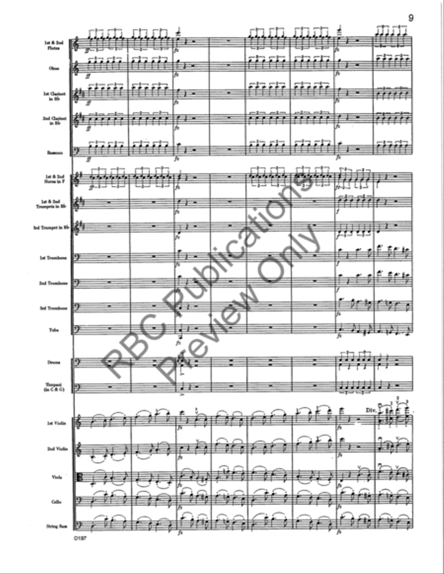 Symphony #9 In C Major Mvt. 1 Full Orchestra scores gallery preview page 10