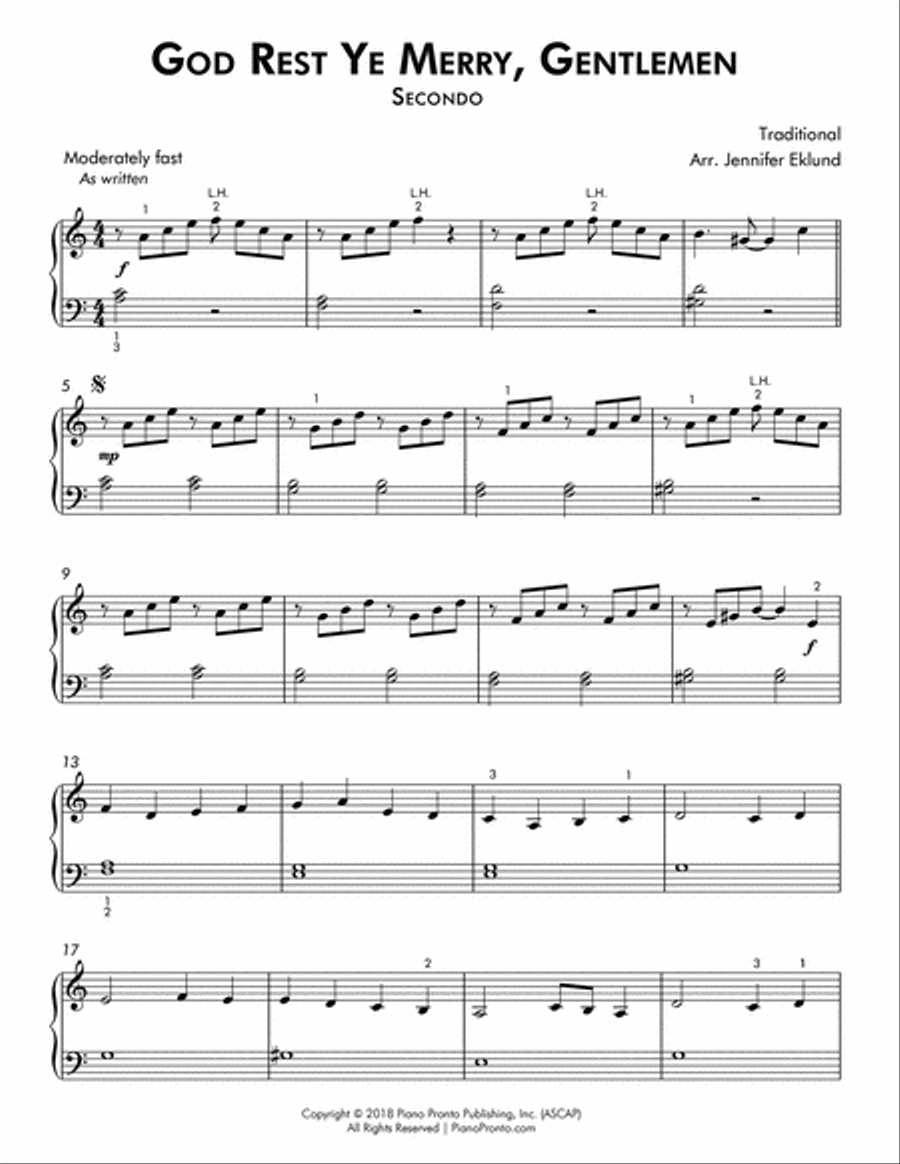 God Rest Ye Merry, Gentlemen Trio (Easy Piano Trio) Easy Piano scores gallery preview page 4
