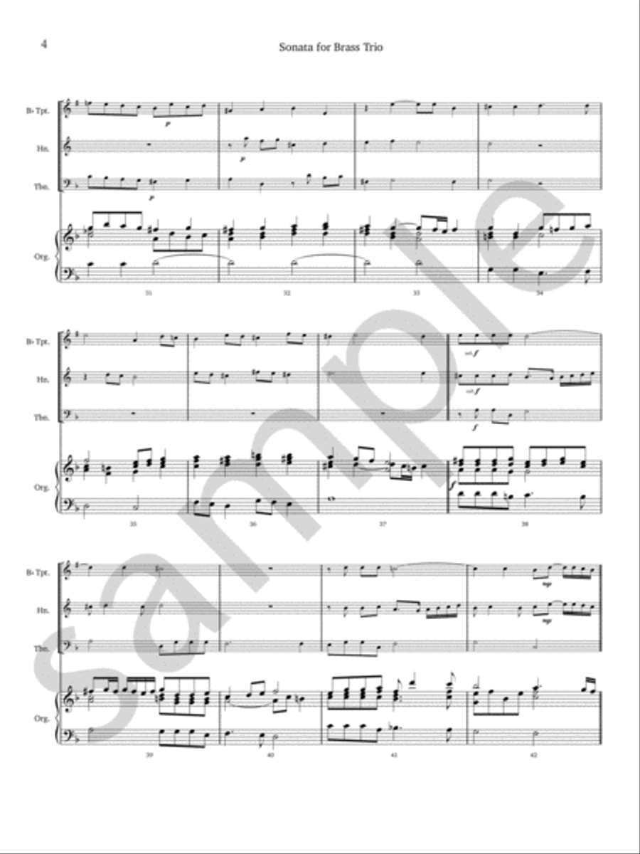 Sonata For Brass Trio (1615) Brass Trio scores gallery preview page 6