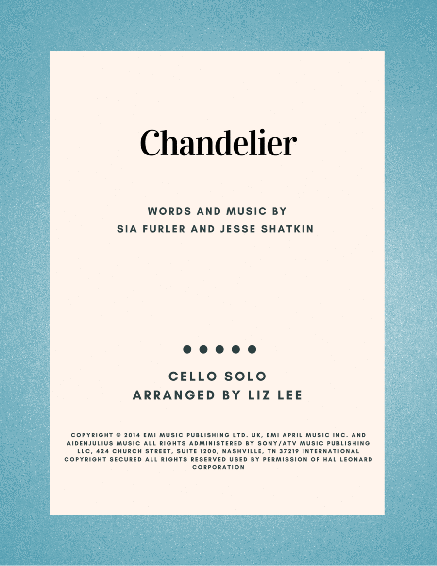 Chandelier Cello Solo scores gallery preview page 1