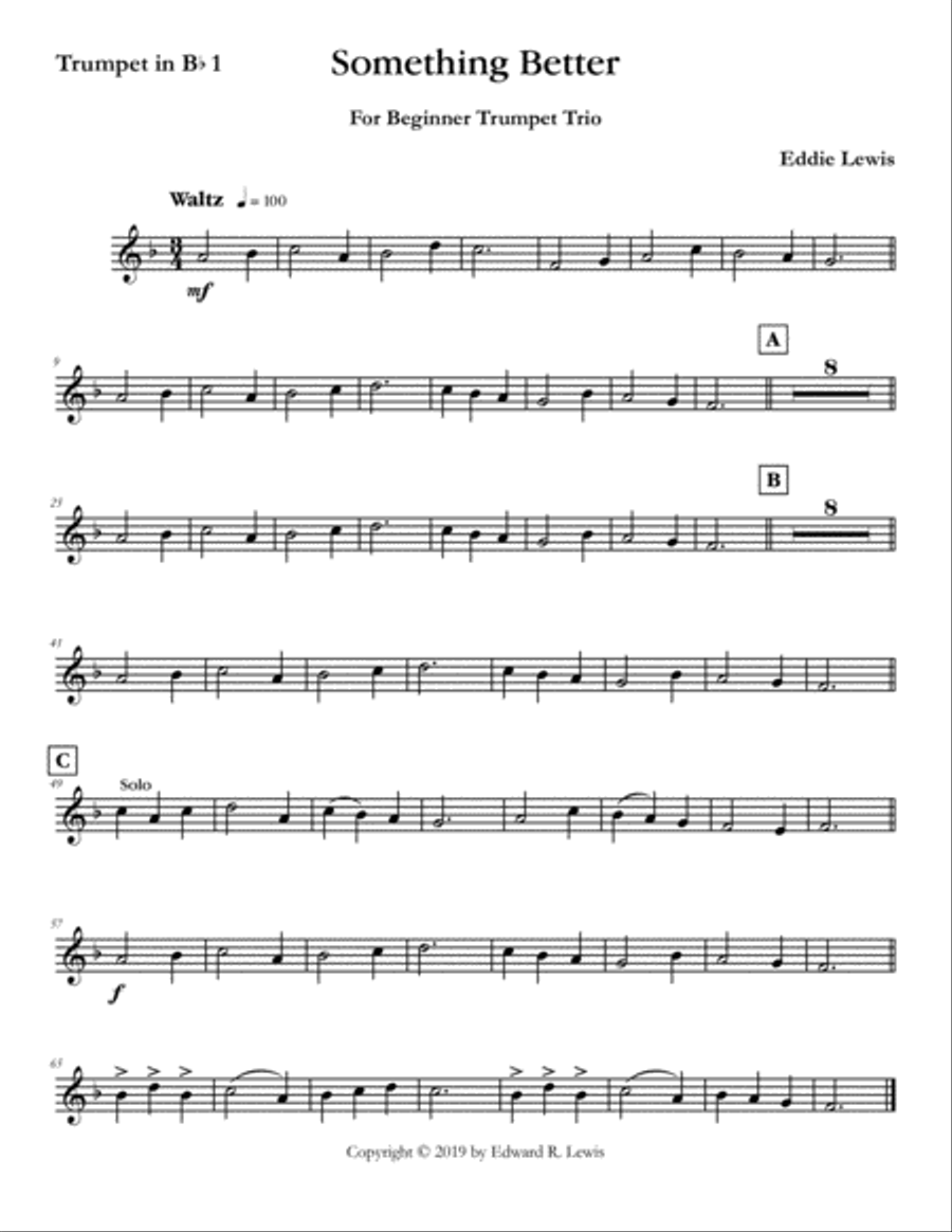 Something Better for Beginner Trumpet Trio Trumpet Trio scores gallery preview page 2