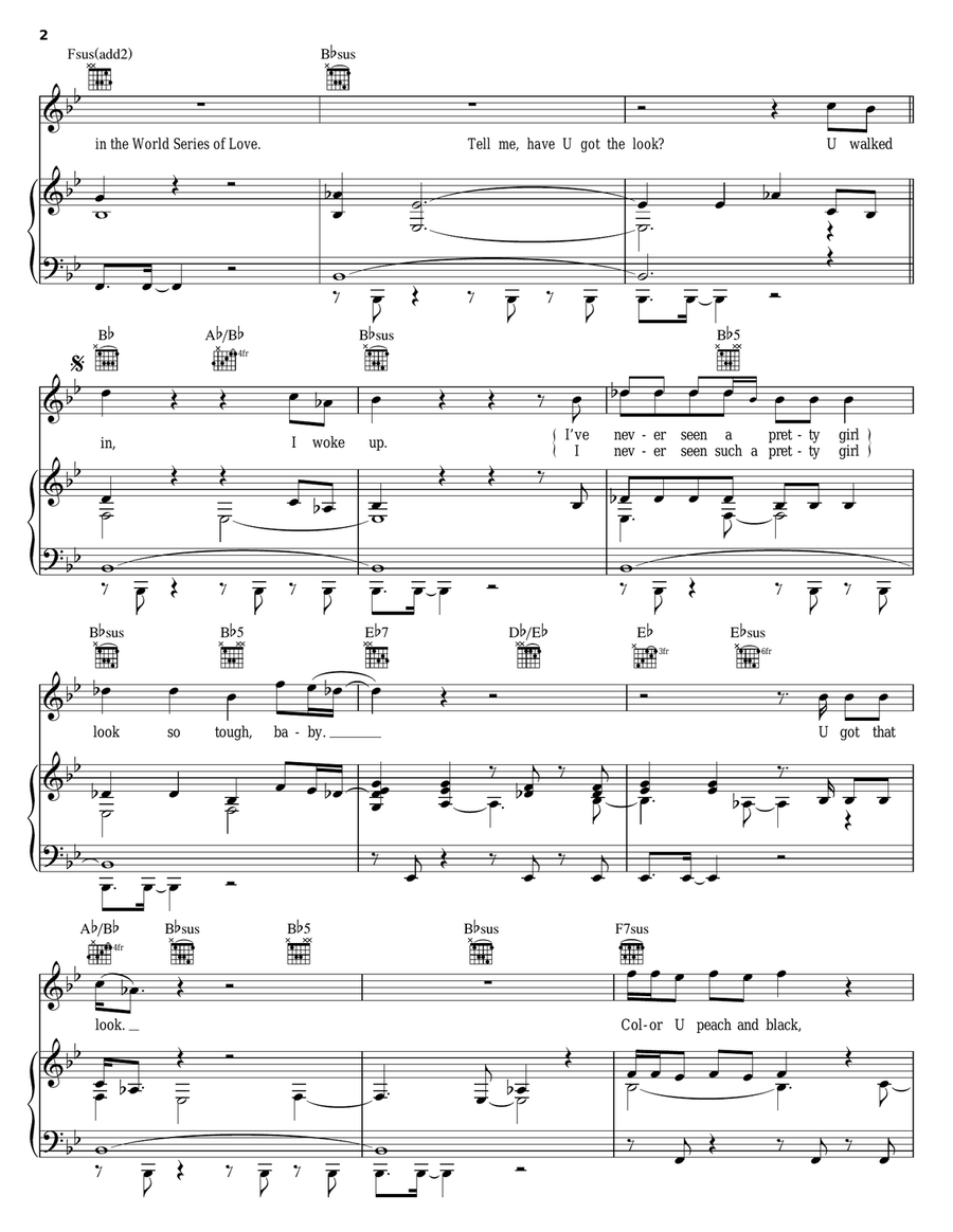 U Got The Look U Got The Look Piano, Vocal, Guitar scores gallery preview page 2