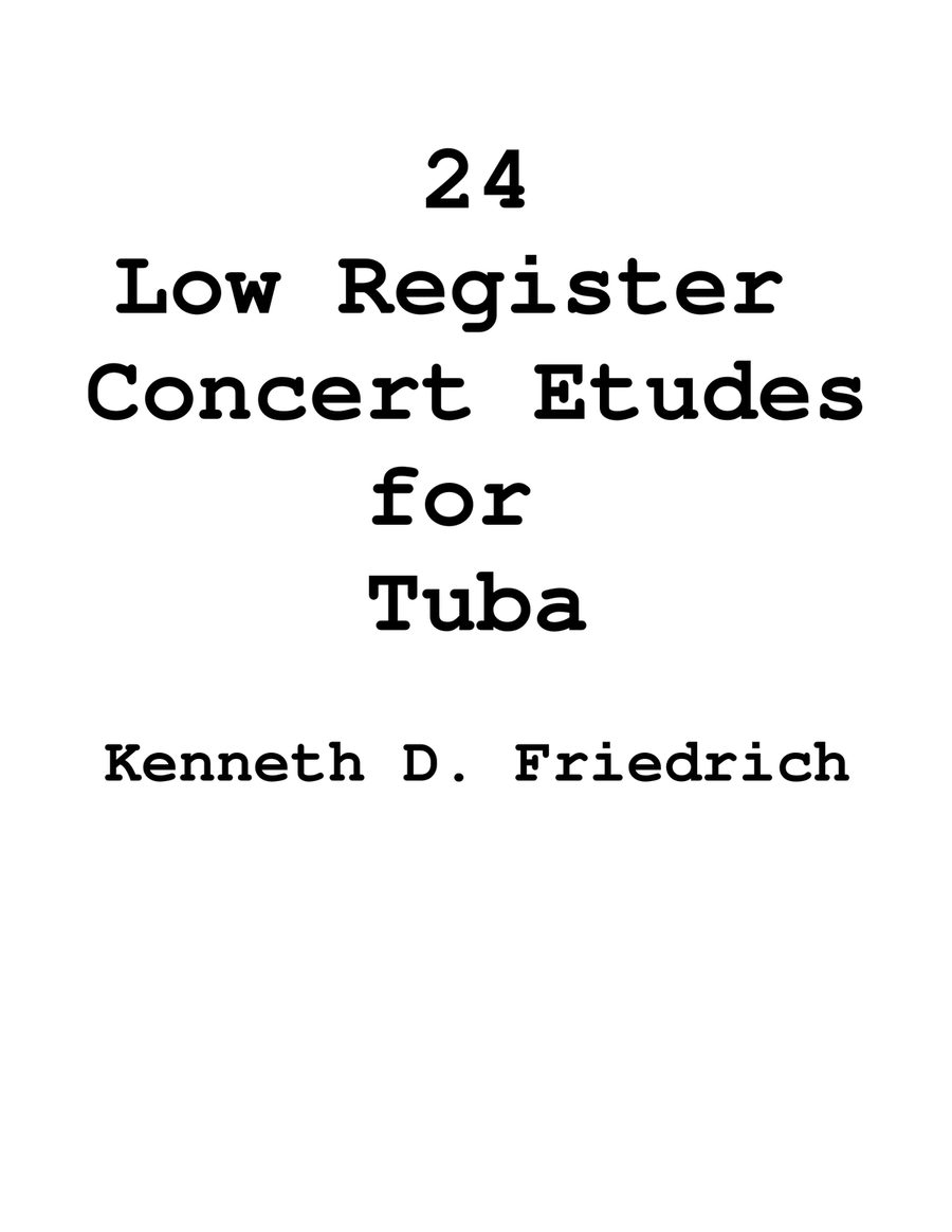 24 Low Register Concert Etudes for Tuba