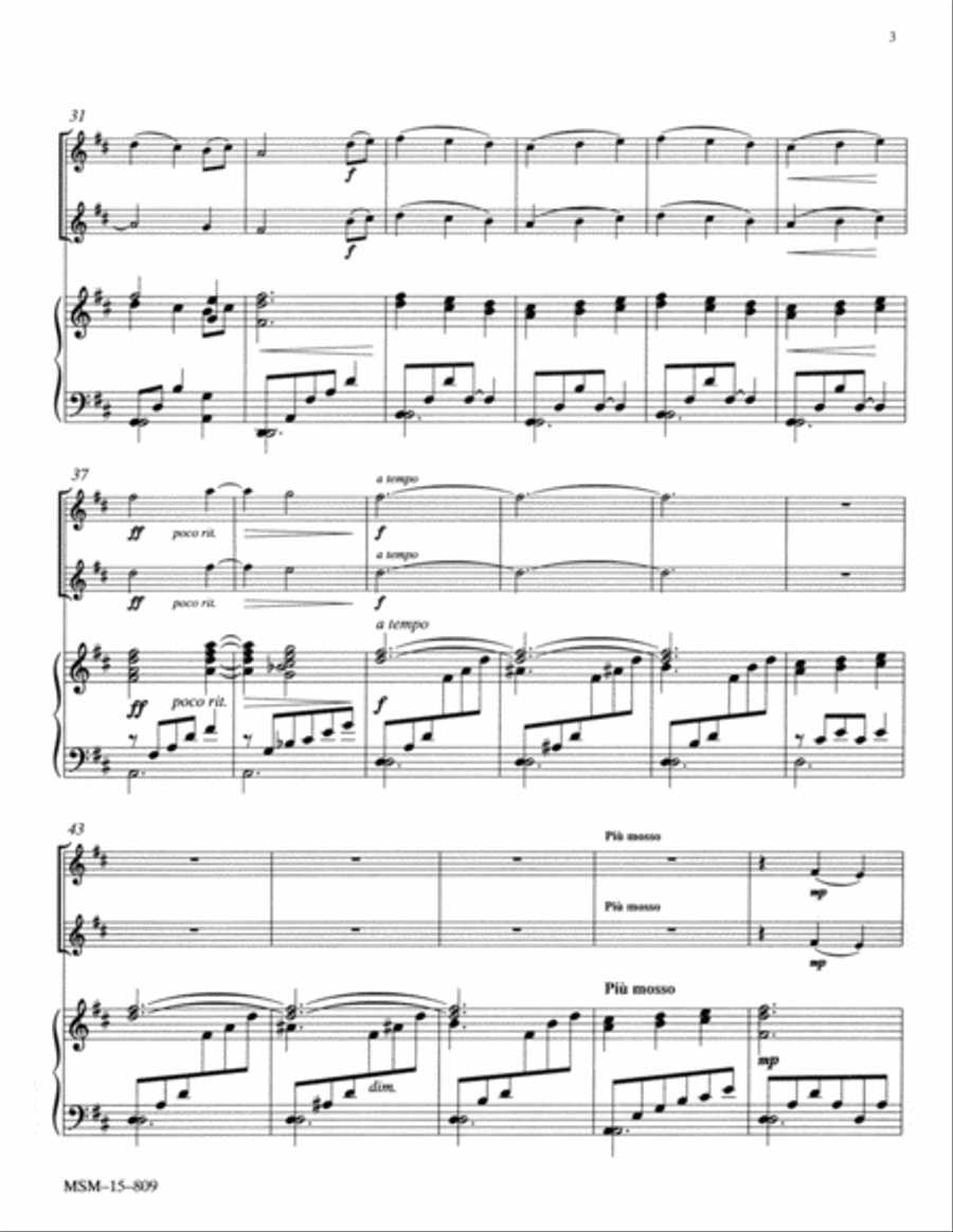 Nowell for Two Violins and Piano Violin scores gallery preview page 3