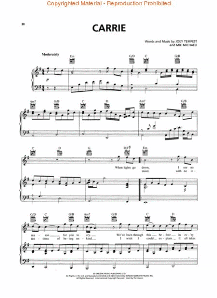 Power Ballads Power Ballads Piano, Vocal, Guitar scores gallery preview page 4