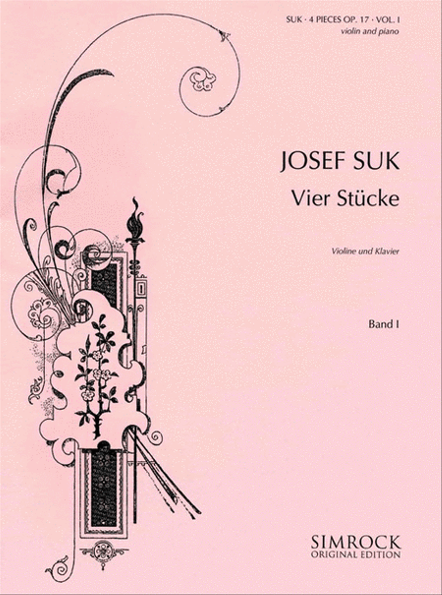 4 Pieces Op17/1 Vn by Josef Suk Violin Solo - Sheet Music