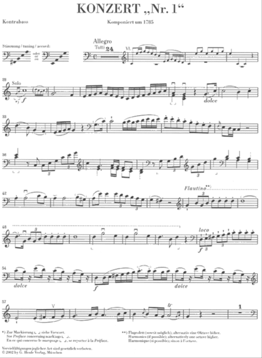 Concerto No. 1 for Double Bass and Orchestra (with Violin obbligato) Double Bass scores gallery preview page 4
