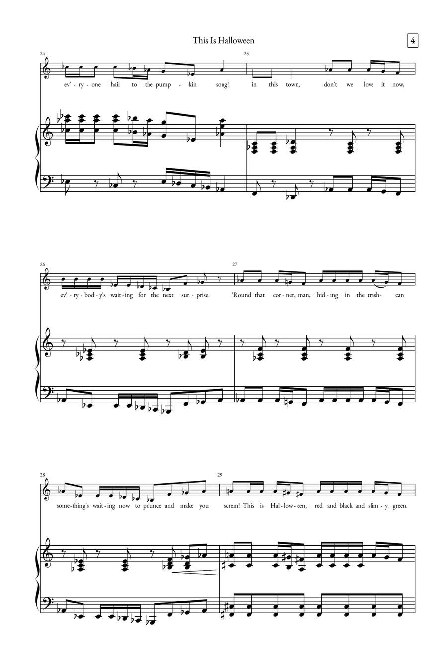 This Is Halloween Piano, Vocal scores gallery preview page 4
