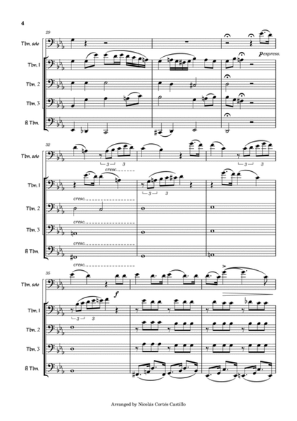 Carl Maria von Weber Romance for Trombone and Trombone Quartet image number null