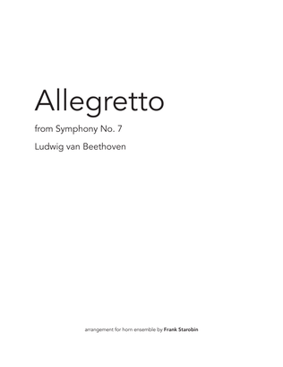 Allegretto from Symphony 7 for Horn Choir