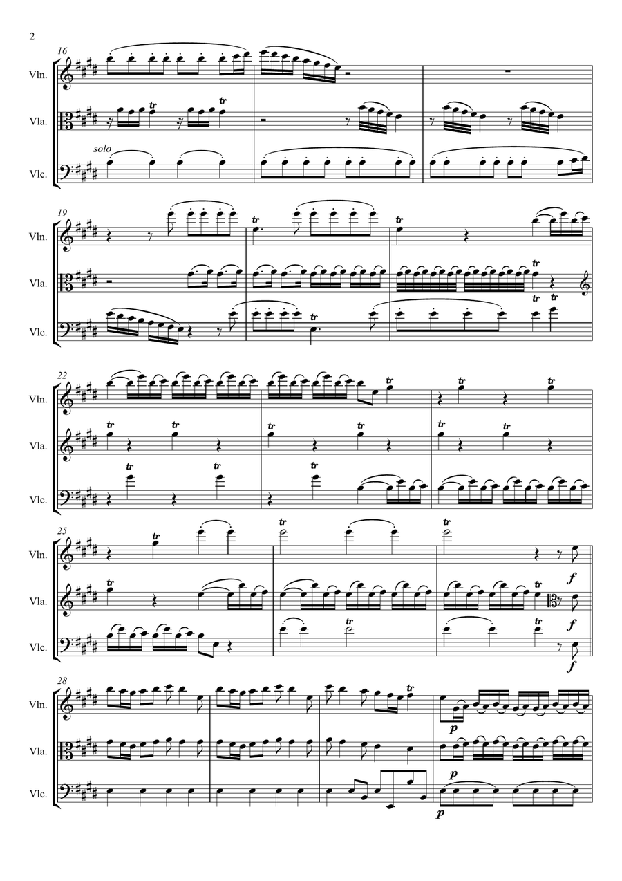 Vivaldi: Spring (complete) for string trio String Trio scores gallery preview page 4