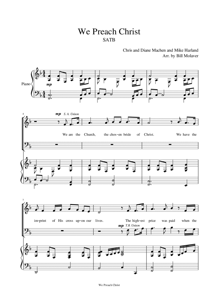 We Preach Christ 4-Part scores gallery preview page 1