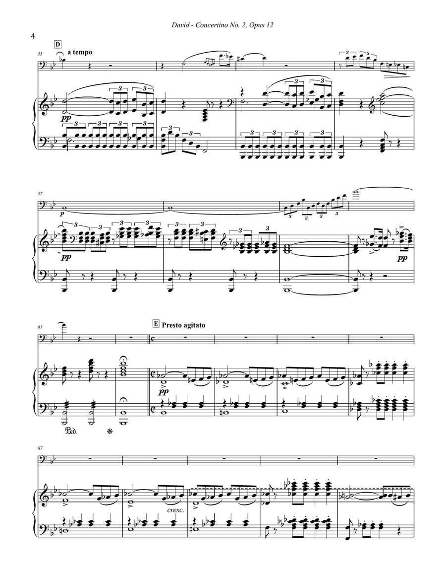 Concertino No. 2 in B-flat for Trombone and Piano Piano scores gallery preview page 4