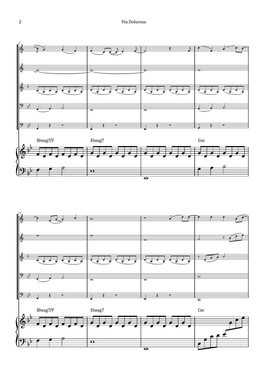 Via Dolorosa Brass Quintet scores gallery preview page 2