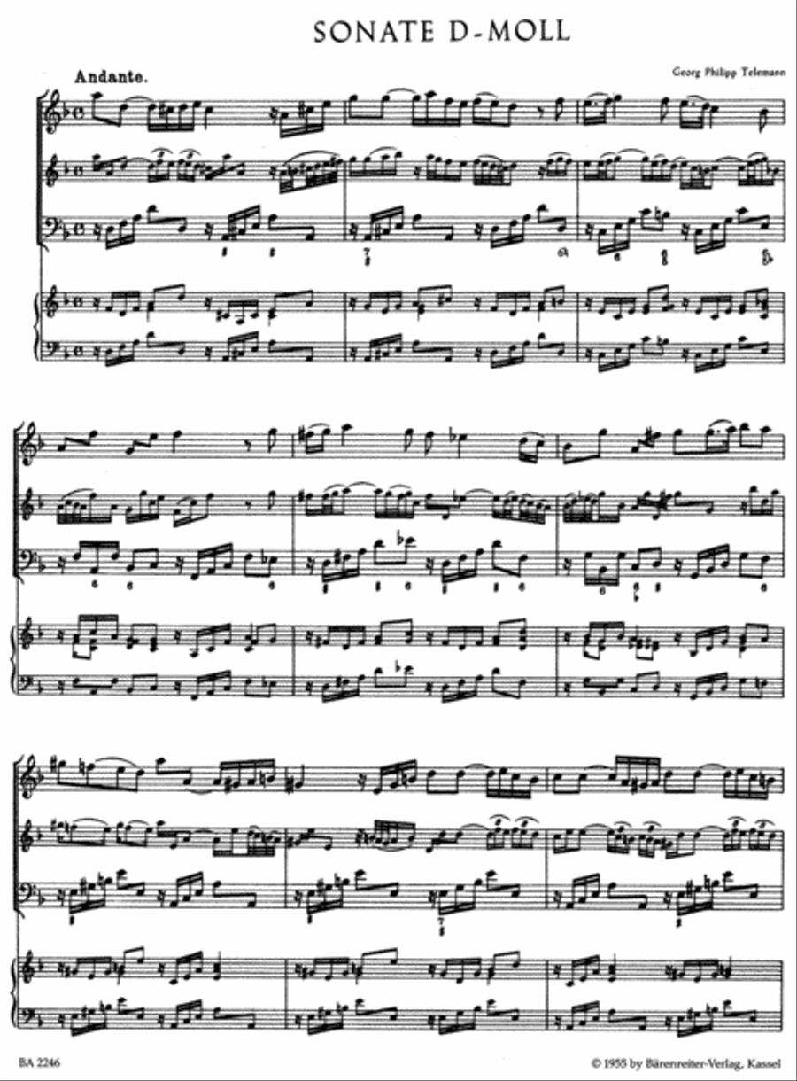 Twelve Methodical Sonatas for Flute or Violin and Basso continuo Flute scores gallery preview page 2