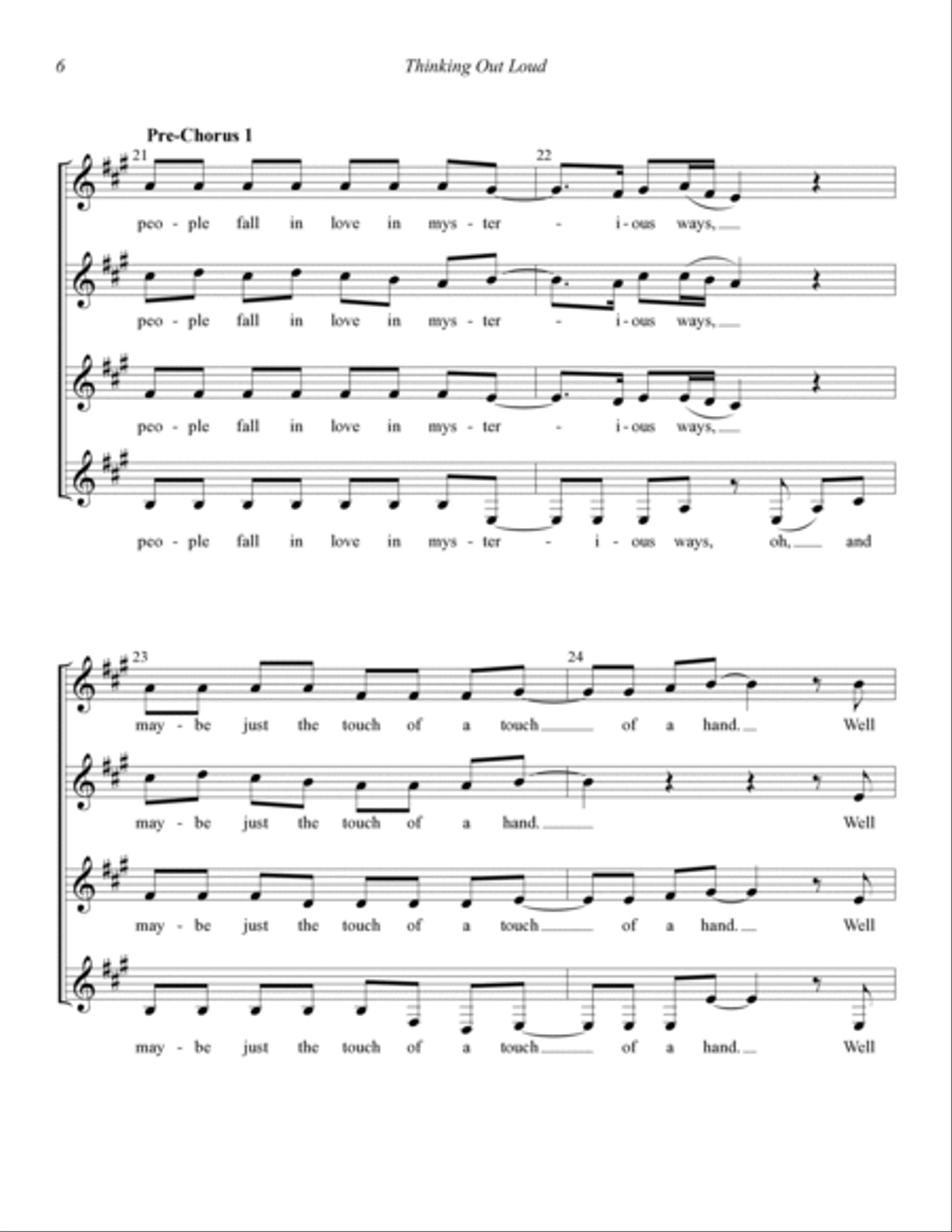 Thinking Out Loud (arr. Kirby Shaw) SSAA scores gallery preview page 6