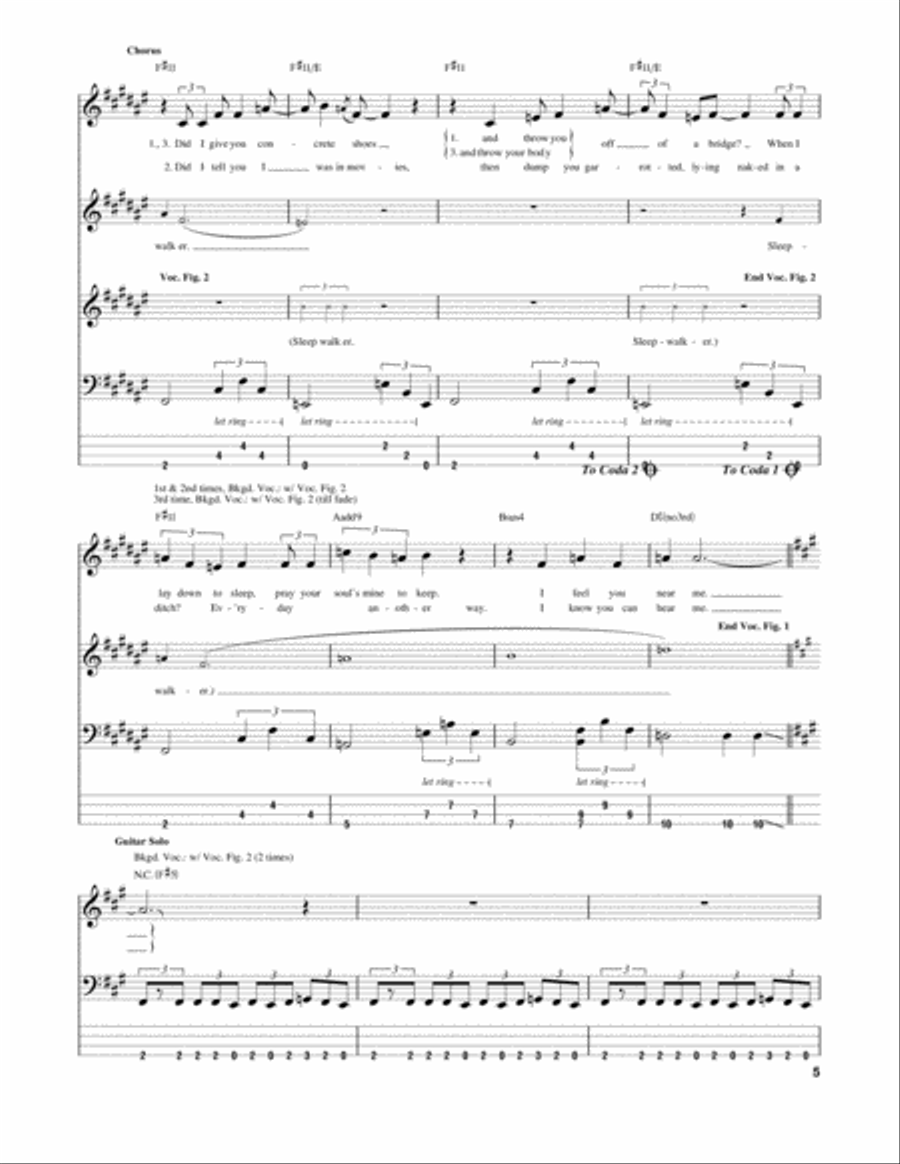 Sleepwalker Sleepwalker Guitar Tablature scores gallery preview page 5