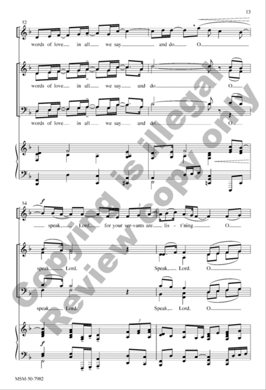 Speak, Lord 4-Part scores gallery preview page 13