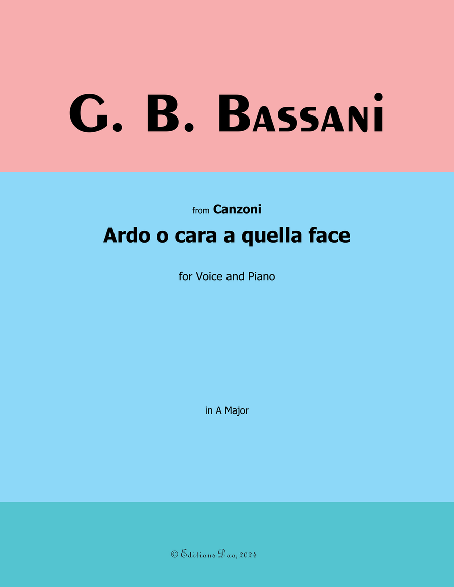 Ardo o cara a quella face, by Bassani, in A Major Voice scores gallery preview page 1