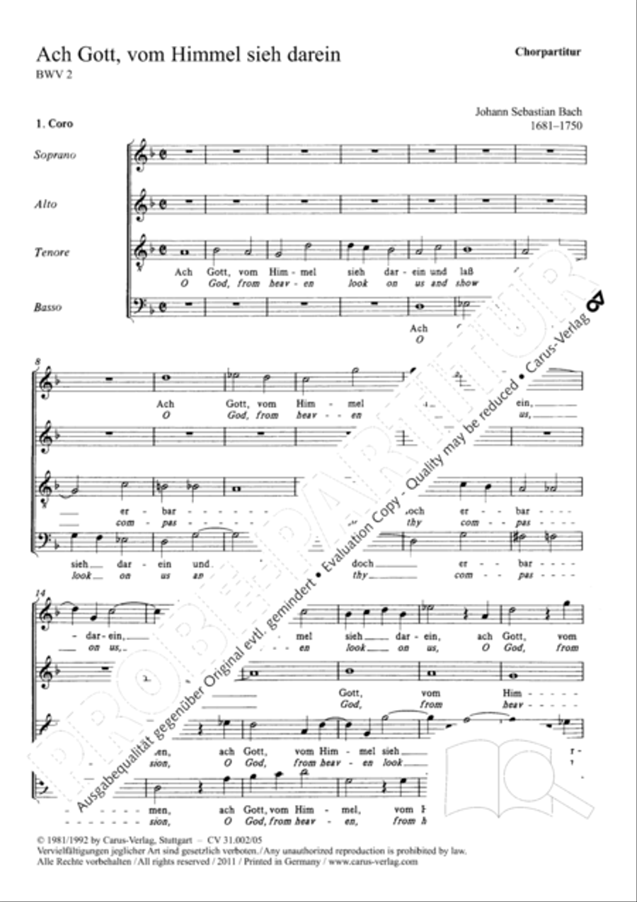 O God, from heaven look on us (Ach Gott, vom Himmel sieh darein) ATB scores gallery preview page 2