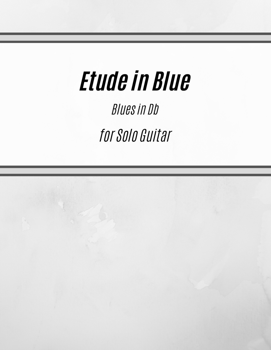 Etude in Blue - Blues in D-flat (for Solo Guitar) Acoustic Guitar scores gallery preview page 1