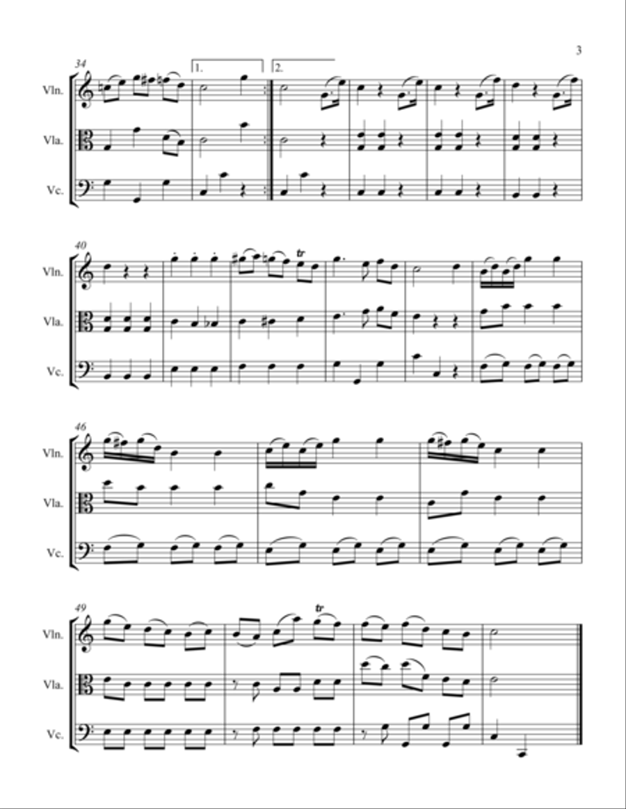 Walzer #2 String Trio scores gallery preview page 3