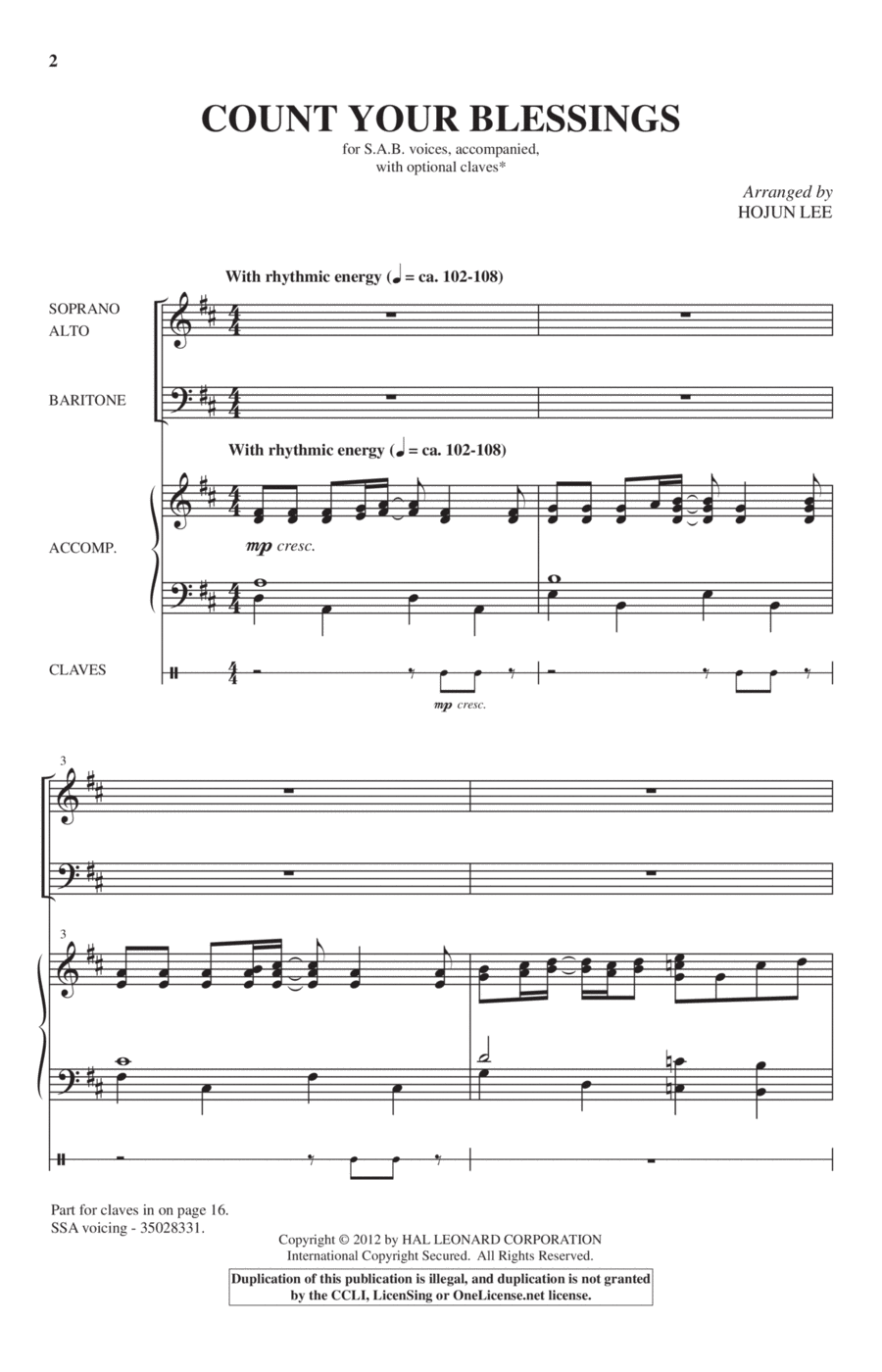 Count Your Blessings 3-Part scores gallery preview page 1