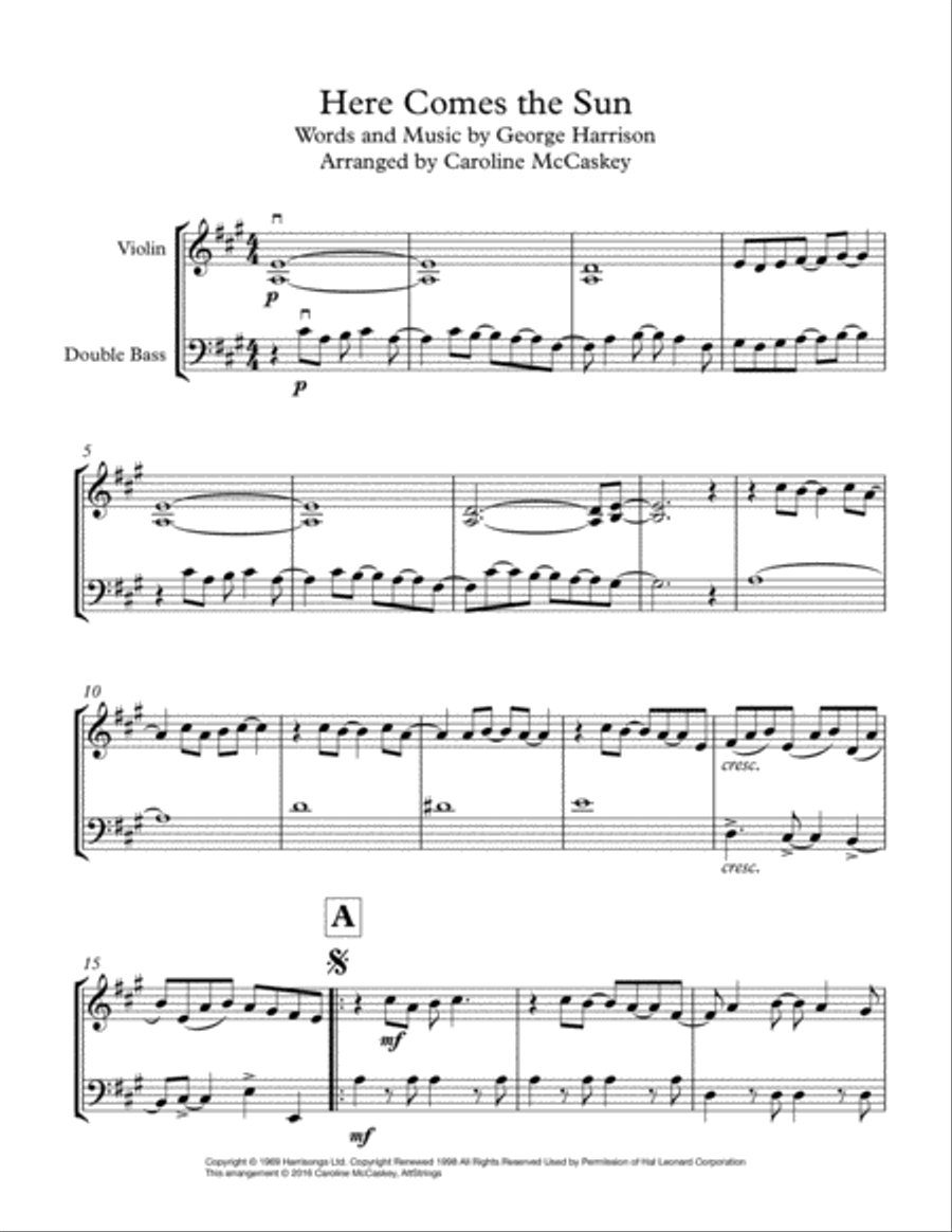 Here Comes The Sun String Duet scores gallery preview page 2