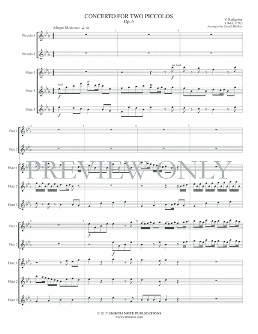 Concerto for Two Piccolos Op. 6 Small Ensemble scores gallery preview page 3