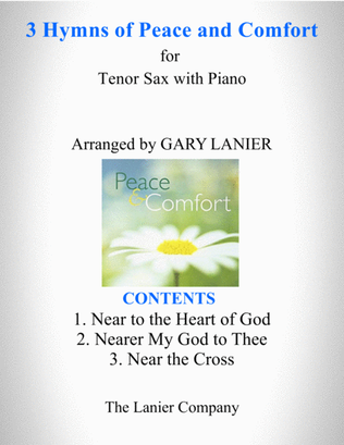 Book cover for 3 HYMNS OF PEACE AND COMFORT (for Tenor Sax with Piano - Instrument Part included)