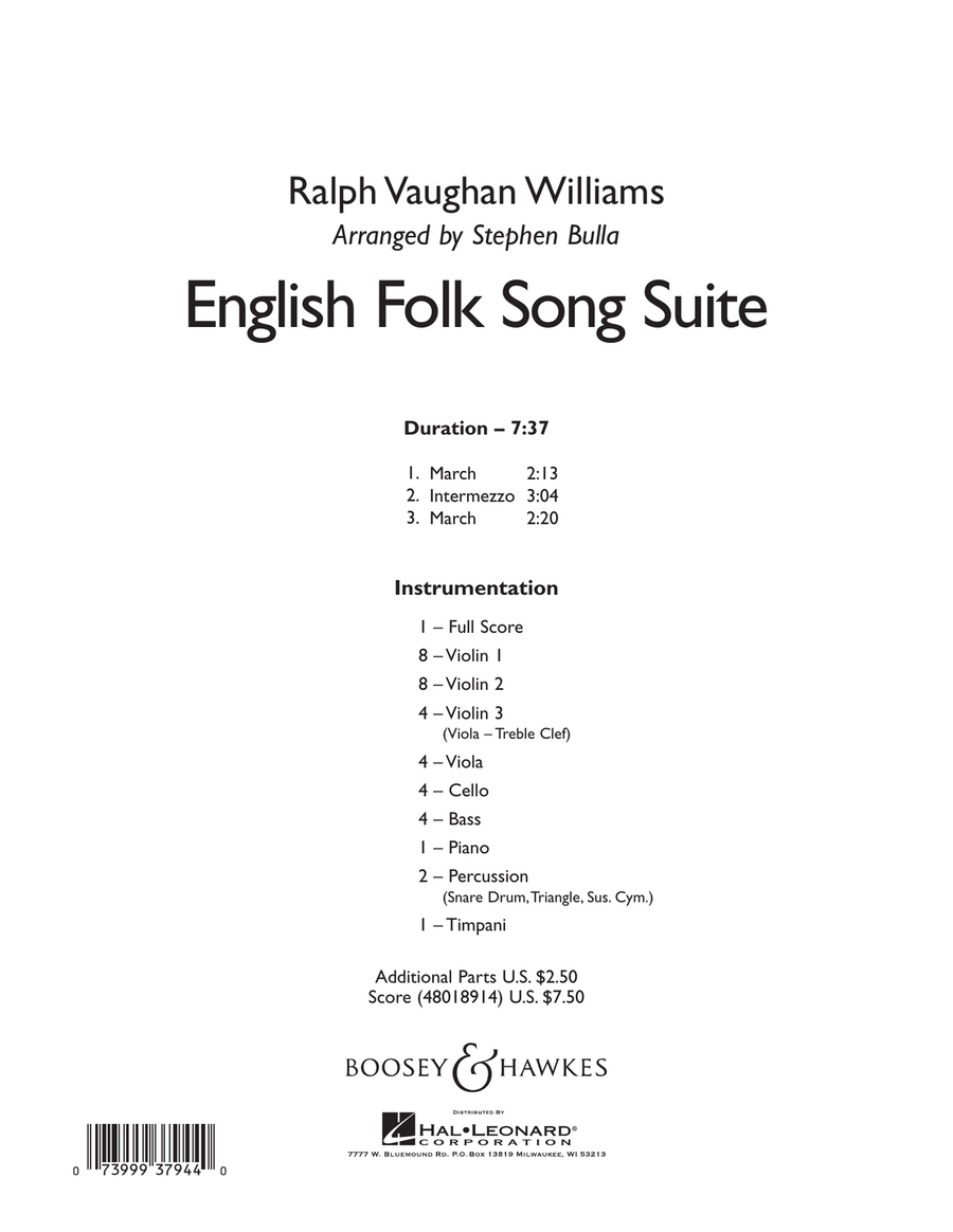 English Folk Song Suite - Conductor Score (Full Score) Orchestra scores gallery preview page 1