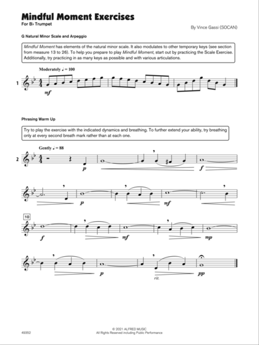 Mindful Moment (Sound Innovations Soloist, Bb Trumpet) Small Ensemble scores gallery preview page 2