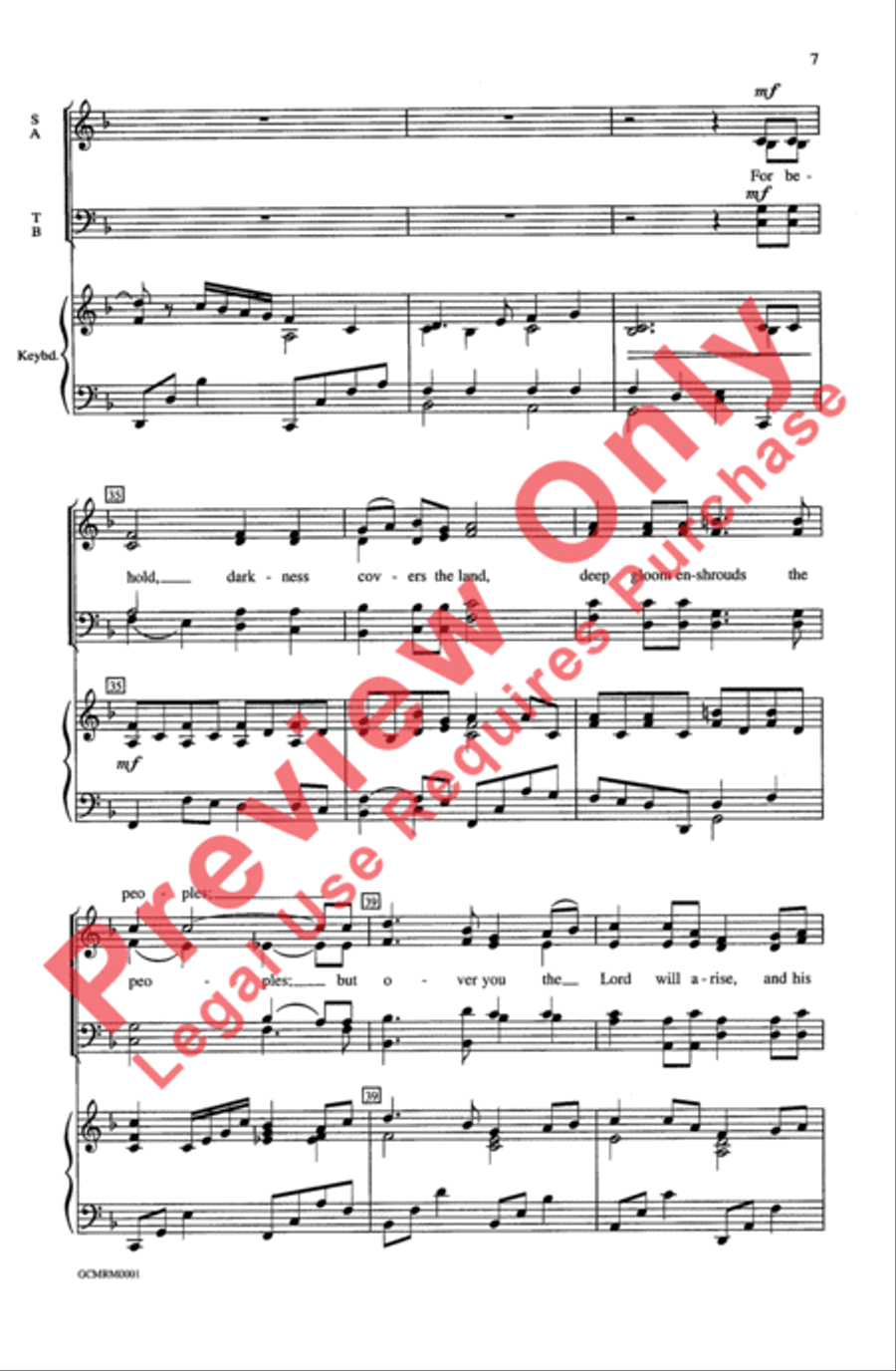 The Third Song of Isaiah (Arise, Shine; for Your Light Has Come) 4-Part scores gallery preview page 7