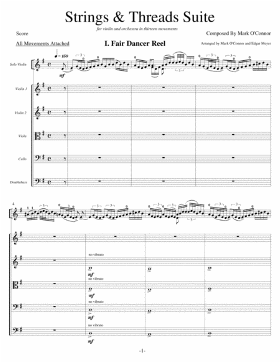 Strings & Threads Suite (score - for violin and string orchestra) String Orchestra scores gallery preview page 4