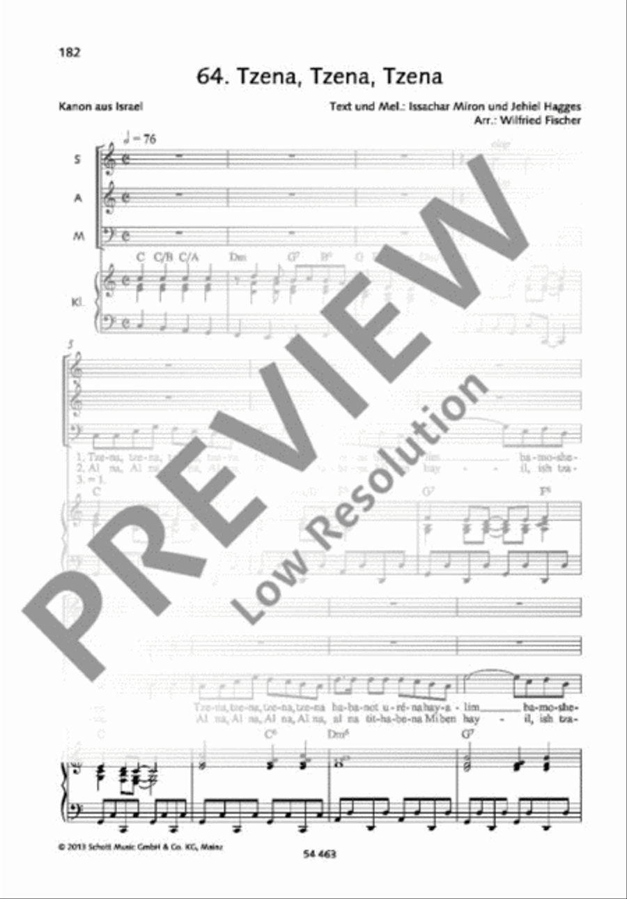 Tzena, Tzena, Tzena A Cappella scores gallery preview page 2