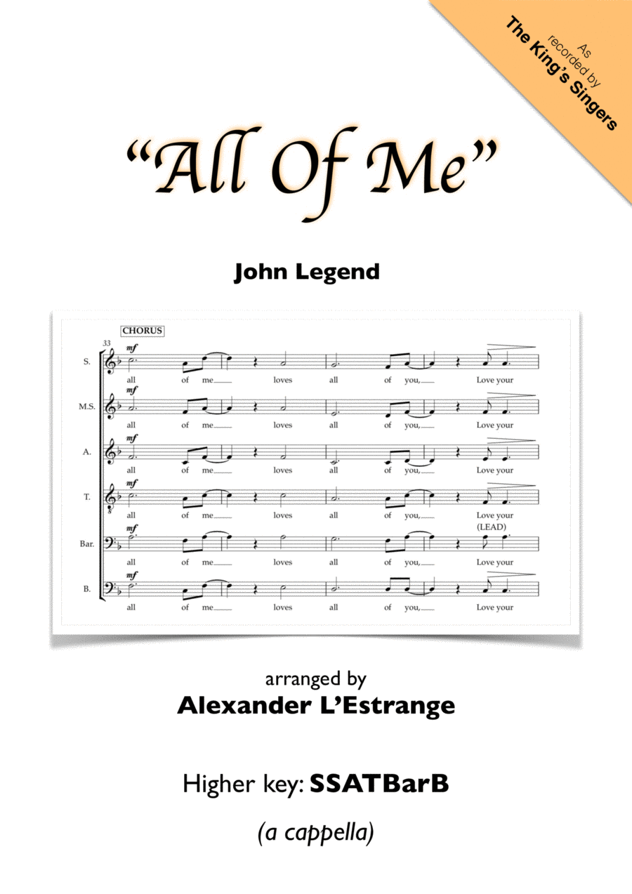 All Of Me A Cappella scores gallery preview page 1