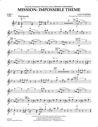 Mission: Impossible Theme (arr. Paul Lavender) - Pt.1 - Violin