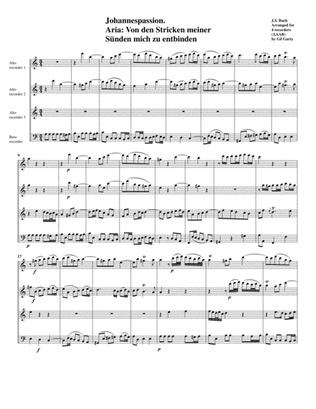 Aria: Von den Stricken meiner Suenden mich zu entbinden from Johannespassion BWV 245 (arrangement fo