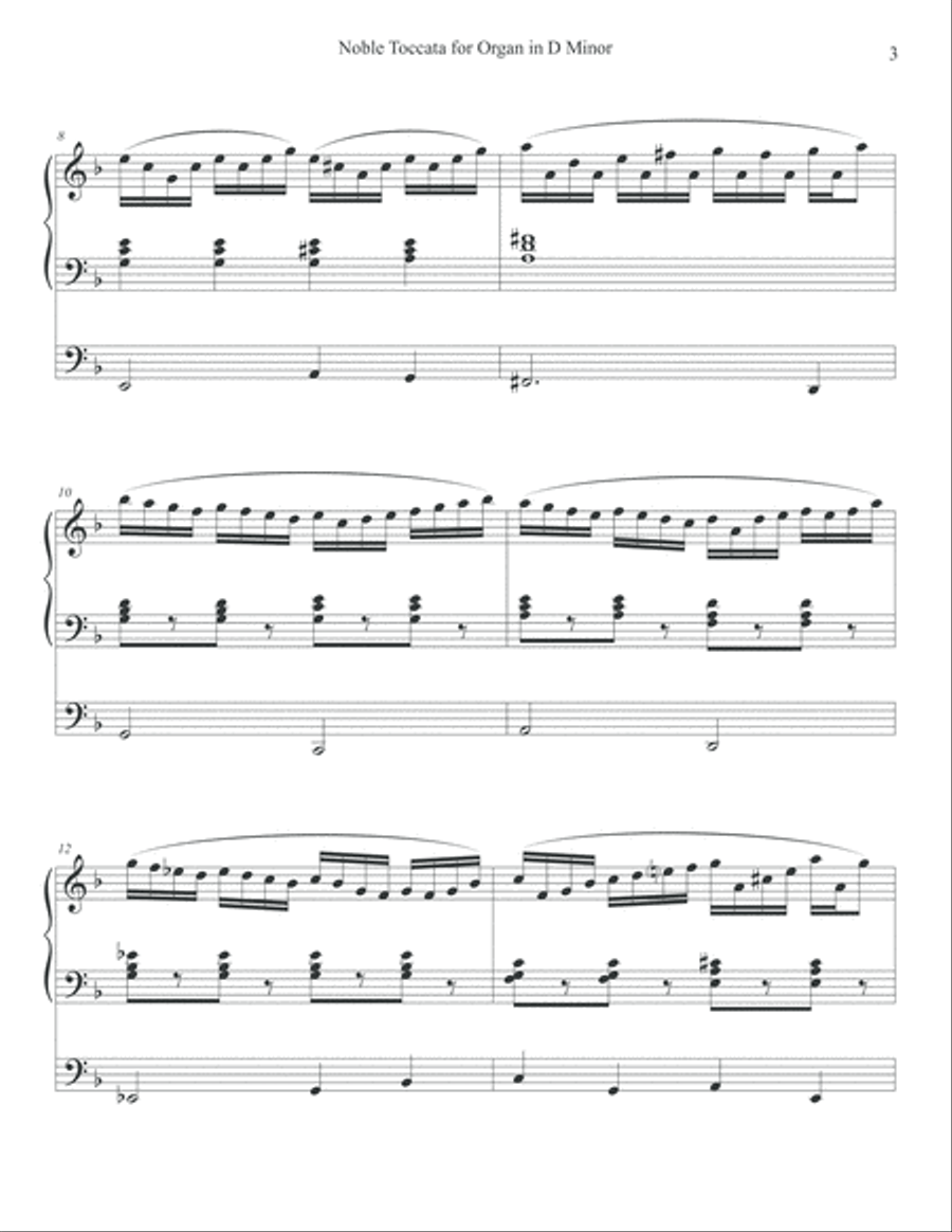 Noble Toccata for Organ in D Minor Organ Solo scores gallery preview page 3