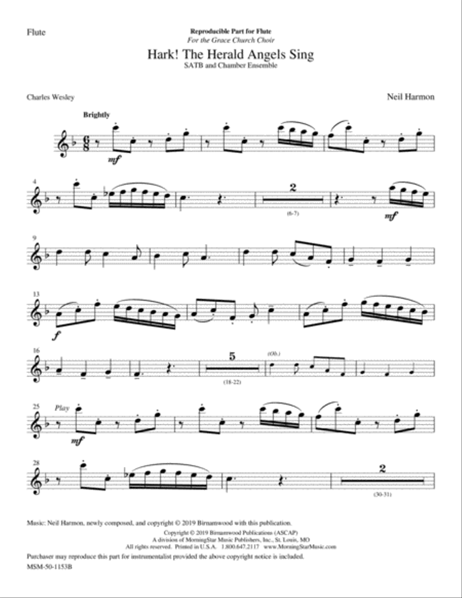 Hark! The Herald Angels Sing Choir scores gallery preview page 1