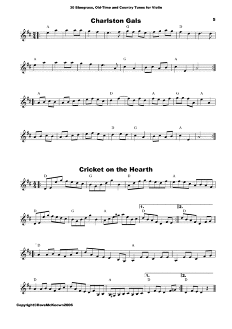 30 Bluegrass and Country Tunes for Violin Violin Solo scores gallery preview page 5