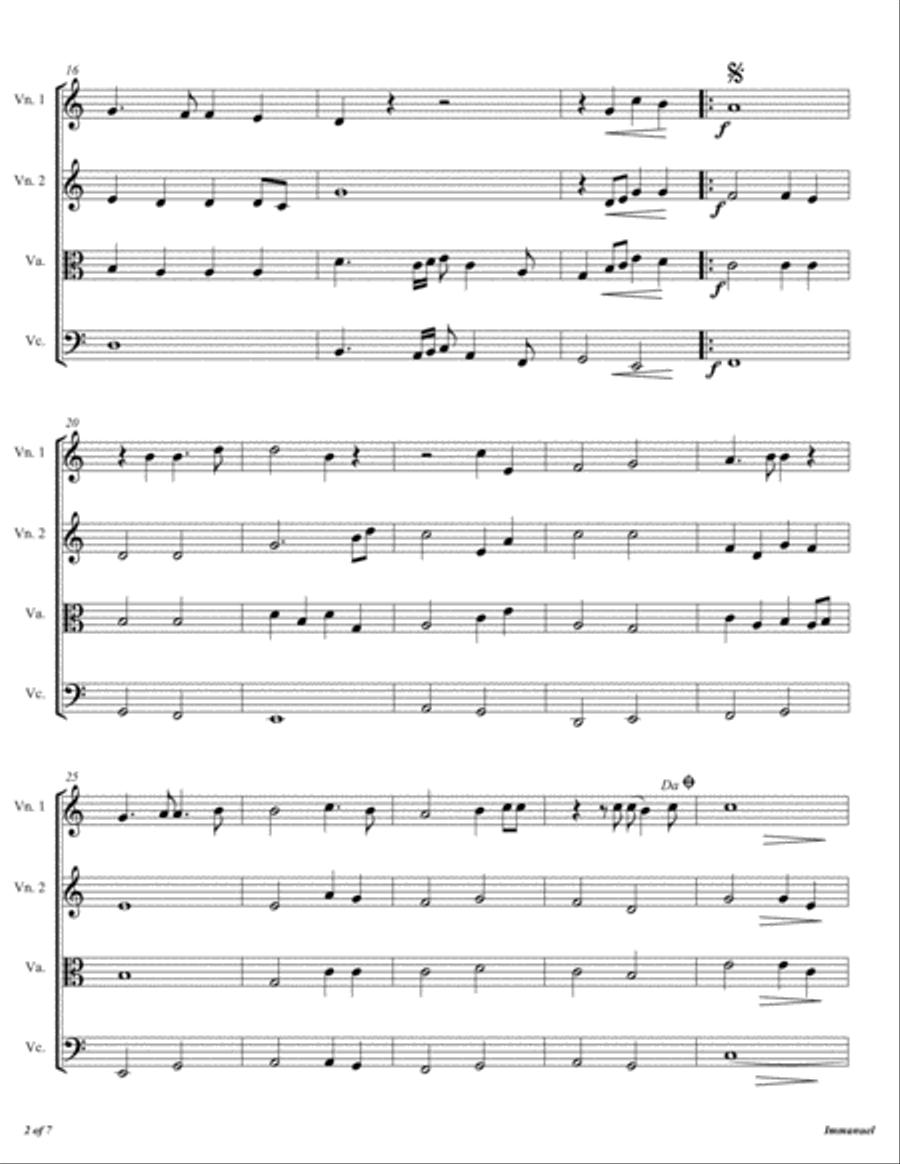 Immanuel Immanuel String Quartet scores gallery preview page 3