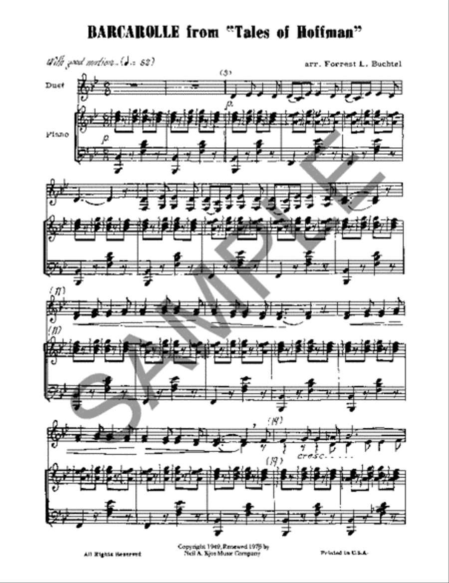 Barcarolle Clarinet Solo scores gallery preview page 2