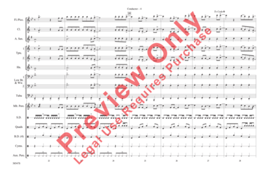 The Edge of Glory Marching Band scores gallery preview page 5