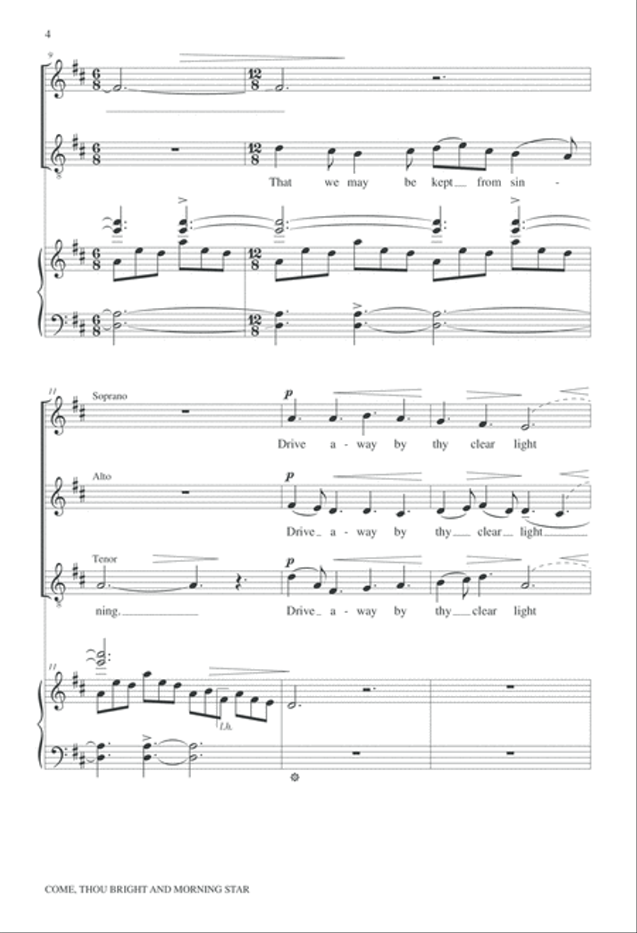 Come Thou Bright and Morning Star 4-Part scores gallery preview page 5