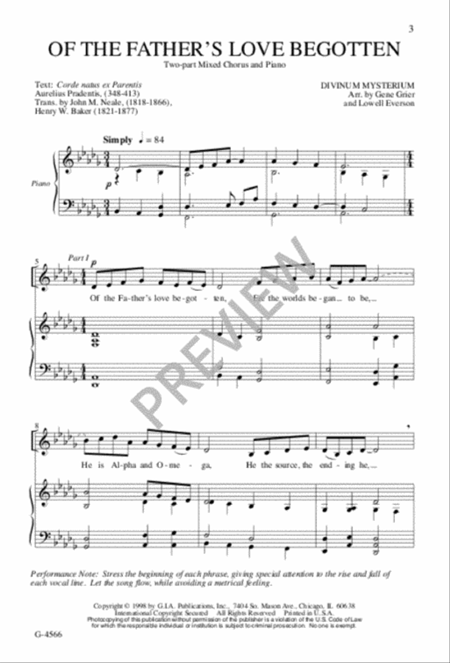 Of the Father's Love Begotten 2-Part scores gallery preview page 3