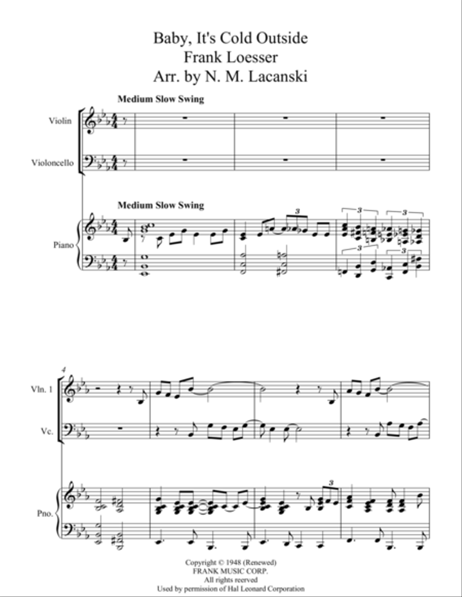 Baby, It's Cold Outside Baby, It's Cold Outside Piano Trio scores gallery preview page 1